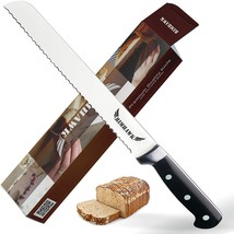 10&quot; Serrated Bread Knife Ultra-Sharp Stainless Steel 5&quot; Ergonomic Handle NEW - £24.61 GBP