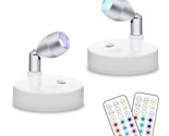Rgb Wireless Led Spotlight, Battery Operated Accent Lights, Indoor Mini ... - $34.19