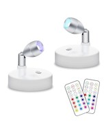 Rgb Wireless Led Spotlight, Battery Operated Accent Lights, Indoor Mini ... - £28.32 GBP