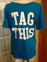 Aeropostale Men&#39;s T Shirt &quot;Tag This&quot; Turquoise Funny  - £5.26 GBP