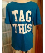 Aeropostale Men&#39;s T Shirt &quot;Tag This&quot; Turquoise Funny  - £5.23 GBP