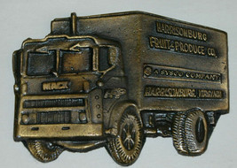 Vintage Brass Harrisonburg Fruit &amp; Produce Paperweight Belt Buckle? HFP ... - $24.99