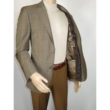 Men's Mono Turkey Sport Coat 100% Super 180s Wool 1480-04 Tan Brown Plaid image 3