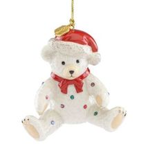 Lenox 2018 Holiday Gems Teddy Bear Figurine Ornament Annual Christmas Gi... - $7.00