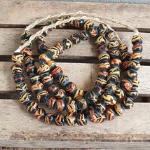 Stunning vintage Glass beads Veneraano Unique Pattern glass beads Necklaces - £34.89 GBP