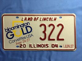 Bloomington Gold Corvette USA Illinois 2004 collectible License plate - $12.62