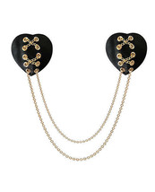 Neva Nude Two Heart Chained Pasties - Black O/S - $24.39