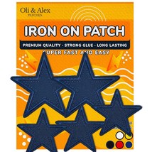 Iron On Patches - Extra Strong Glue Blue Star Patch 5 Pcs Iron On Patch ... - £14.25 GBP