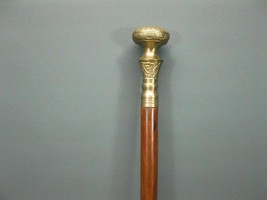 New Solid Antique Solid Brass Handle Wooden Walking Stick Cane Vintage Designer - £25.50 GBP