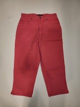 Bill Blass Jeans Womens Pants Sz 6 Easy Fit Capri Salmon Pink Cotton Den... - $16.43