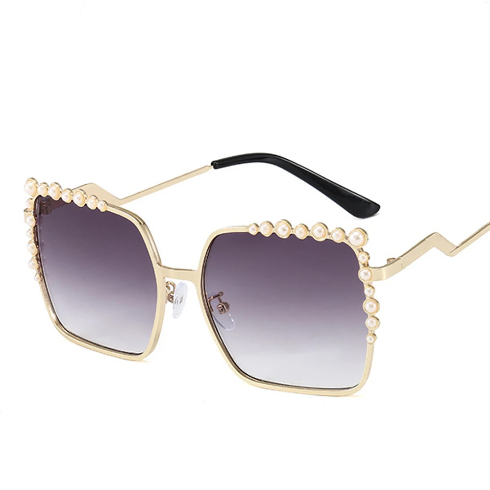 House Home Oversized Square Sun GlAes Ladies 2022 New Luxury Pearl SunglAes Wome - £20.10 GBP