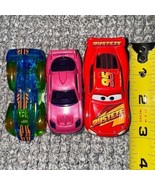 Disney Pixar Cars Lot of 3 Hot Wheels Electrack Xs clear Mattel Pink Lig... - £11.89 GBP