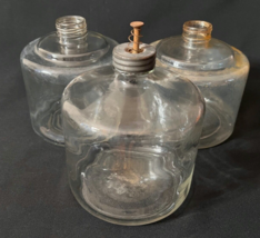Vintage Duraglass Clear Glass Kerosene Stove Bottle Jar Spring Top - £15.80 GBP