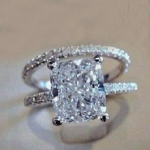 2CT Princesse Simulé Diamant Solitaire Mariage Fiançailles Bague 925 Argent - $113.12