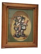 3D German kids picking flowers  inspired by artist Evans Hummel wall hanging - £14.98 GBP