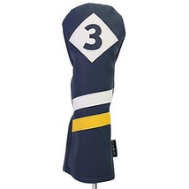 Majek Retro Golf Headcover Blue White and Yellow Vintage Leather Style #... - $459.42 MXN