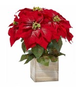 Martha Stewart Collection Farmhouse Red Potted Poinsettia C210111 - £28.90 GBP