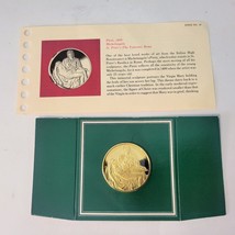 FRANKLIN MINT &quot;Pieta&quot; Medal Bronze - Gold Plated Weighs Approx. 1 oz. Orig. Pack - £38.60 GBP