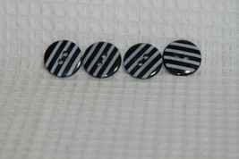 Novelty Buttons (new) 5/8" (4) BLACK STRIPE #11 - $4.14