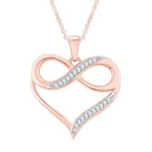 1/4 cttw Moissanite Heart with Infinity Pendant Necklace for Women Lab C... - $55.81
