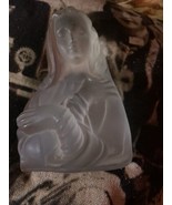 Elegant Vintage Viking Frosted Glass Virgin Mary  Bust Statue - $29.70