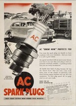 1944 Print Ad AC Spark Plugs Vintage Car &amp; Truck on Farm Road Flint,Michigan - £14.96 GBP