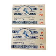 Vintage 09/24/38 Football Southern California Vs Alabama Ticket Stub Lot Of (2) - £298.13 GBP