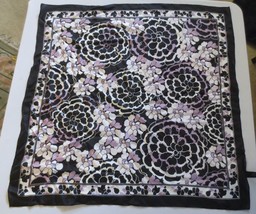 Elie Tahari Lavendar White Black Silk Scarf 30&quot; X 30&quot; - £35.14 GBP