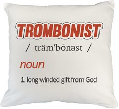 Make Your Mark Design Trombonist White Pillow Cover for Trombone Musical... - £19.34 GBP+