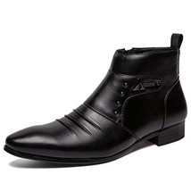 JUNJARM Genuine Leather Boots Men Ankle Boots Men High British Fashion Men Chels - £50.62 GBP