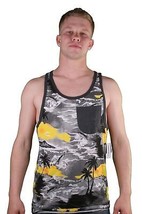 Von Zipper Jarhead Maglia Tasca Hawaii Canottiera Muscolo Spiaggia Camicia - $17.06