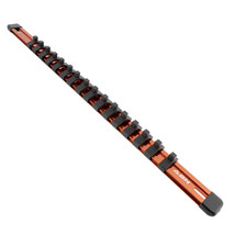 ABN Orange Aluminum SAE 1/4" Drive Socket Organizer Tool Holder Rail and Clips - £24.22 GBP