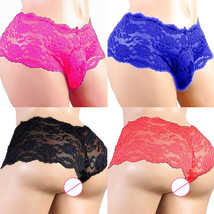 SH Panties Lingerie-Sissy Boxer Pouch Briefs Underpants Lace Underwear Men Sexy  - £4.74 GBP