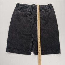 One 5 One Goddess Fit Women's Black Cotton Blend Rear Slit Denim Skirt Size L image 6