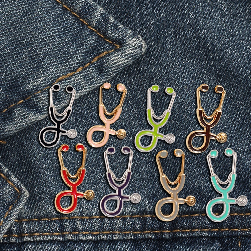 Play A 18 styles Colorful Brooches Doctor Nurse StethoA enamel Pins Medical Deni - £23.12 GBP