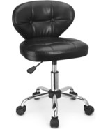 Jostzhxin Home Office Rolling Stool, Pu Leather Rolling Chair With Back,... - $1,713.09 MXN