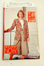 Vintage See &amp; Sew 5157 Women&#39;s Jacket, Top, and Split Skirt Sewing Pattern - £3.53 GBP