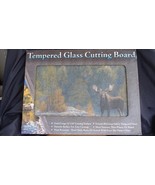Rivers Edge Tempered Glass Cutting Board - 12" x 16" Surface - Moose in Woods - $24.26