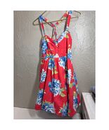 Abercrombie &amp; Fitch A&amp;F Strappy Sun Dress Blue White Pink Floral Smocked... - $42.06 CAD