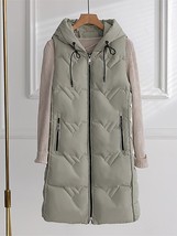 Down vest female long 21 new winter pure color cotton tank top fashion with a la - £37.28 GBP