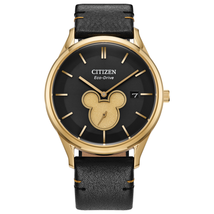 Citizen Eco-Drive Disney Mickey Mouse Gold-Tone Stainless Steel Unisex Watch - £188.63 GBP