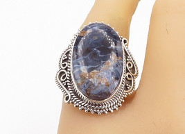 925 Sterling Silver - Cabochon Cut Sodalite Swirl Cocktail Ring Sz 8.5 - RG8315 - £32.64 GBP