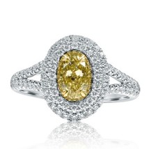 GIA Zertifiziert 1.59 Karat Hellgelb Oval Diamant Verlobungsring 18k Wei... - $92,455.01 MXN