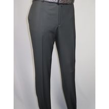 Men's MONO Turkey Slacks 100% Wool Plain Front Regular Fit 2501-06 Charcoal Gray image 8