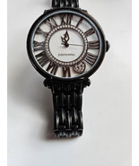 Judith Ripka Women Black W/Mother Of Pearl &amp; CZ Stainless Steel Watch 6.5&quot; - $183.15