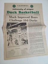 Vintage 1970s Oregon Ducks Game Program UofO vs Cal Golden Bears Basketball 70s - $9.69