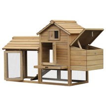 PawHut 59&quot; Wooden Chicken Coop: 2 Doors &amp; Nesting Box - £190.52 GBP