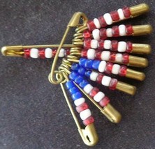 Cute Collectible Hand-Crafted American Flag Pin – SAFETY PINS AND BEADS ... - $7.91