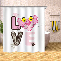 Pink Panther Waterproof Shower Curtain Sets Polyester Bathroom Decor Curtain 70&quot; - £13.42 GBP+