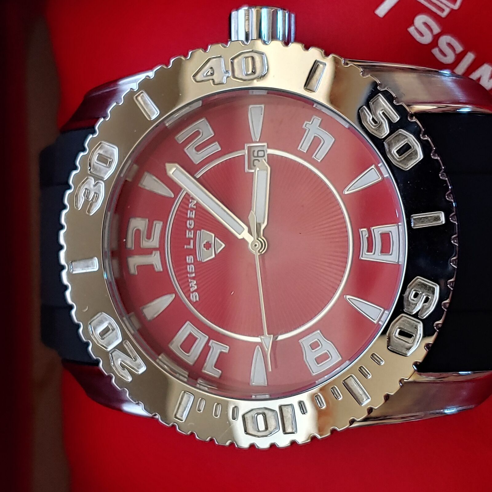 Swiss Legend 20068-05 Commander Collection Red Dial Watch NIB - $195.00